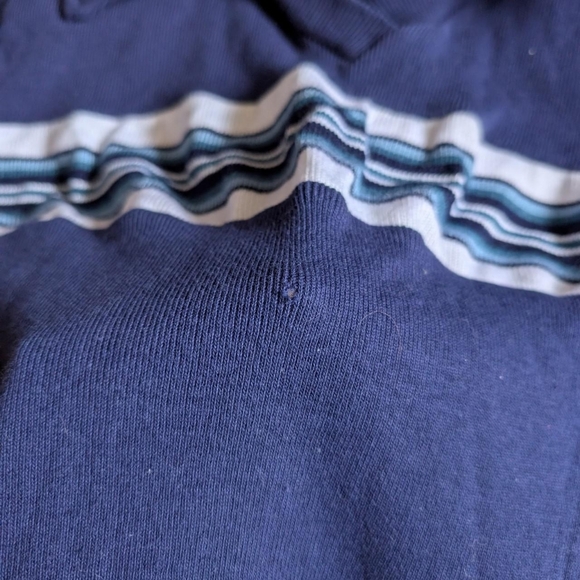 Vintage 90's Y2k Navy Striped Collared Crop Top - Picture 5 of 5